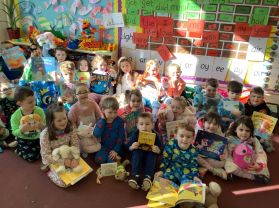 P1 and P2 Snuggly up for World Book Day